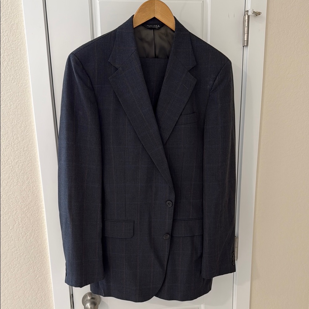 Classic Black Wool Suit with Notch Lapel